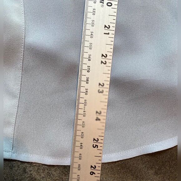 Vintage Paula Saker Blouse Women’s Large Light Blue Sheer Pleated Feminine - Picture 4 of 5